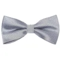 Men's elegant silver grid patterned bow tie ideal for business, weddings, and formal parties. - Silver Gray
