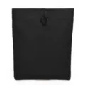 Détail de pochette utilitaire tactique, sac en tissu noir durable avec cordon de serrage. - Noir