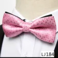 Noeud papillon rose en jacquard pour hommes, coul. formelle elegante de fete de mariage. - Style Texture Diamant(12638-LJ184)