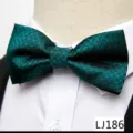 Nœud papillon homme vert foncé en jacquard polyester pour mariage soirée formelle - Style Texture Sombre Jacquard(12638-LJ186)