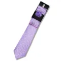 Purple jacquard men's tie set with pocket square and lapel flower for business party wedding. - AF183
