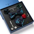 Heren blauwe bloemen stropdas set met vlinderdas pochet manchetknopen voor bruiloft feest - LB177