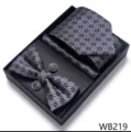 Set de caja de regalo de corbata pajarita pañuelo gemelos para hombre boda negocios - WB219