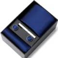 Coffret cadeau cravate homme, cravate jacquard formelle d'affaires avec boutons de manchette. - HB89