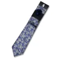 Men's floral jacquard necktie set with pocket square and lapel flower pin for business. - AF188
