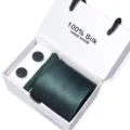 Heren donkergroene zijden stropdas en manchetknopen cadeauset voor formele kleding. - SB276