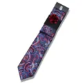 Men's paisley jacquard tie pocket square boutonniere set business wedding party necktie - AF190