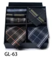 Men's plaid tie gift set business formal wear wedding groom suit jacquard necktie box - GL63