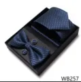 Hombres corbata pajarita jacquard diamante azul variante caja de regalo opciones - WB257