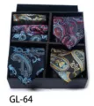 Men luxury paisley tie and pocket square gift set business formal wedding suit accessories - GL64