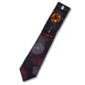 Men's jacquard tie set with floral pattern, pocket square and lapel flower for wedding events. - AF193