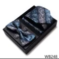 Set de regalo de corbata pajarita pañuelo y gemelos para hombre en elegante caja. - WB248