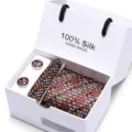Luxus Herren 100% Seide Krawatte Set mit Einstecktuch und Manschettenknöpfen Box. - SB86