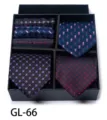 Men's Tie Gift Set Checkered Jacquard Business Formal Suit Groom Wedding Variant SKU - GL66