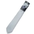 Set cravatta uomo grigio tinta unita con fazzoletto e fiore per matrimonio affari. - Grigio chiaro