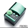 Men's Mint Green Striped Tie Set Gift Box With Pocket Square And Cufflinks For Men - Mint Green