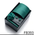 Men's green tie set with pocket square cufflinks lapel flower and gift box for business wedding. - Dark Green