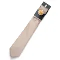Set cravatta champagne da uomo tinta unita con spilla a fiore e cartoncino per matrimonio ed affari. - Champagne