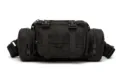 Herren Taktische Hüfttasche Schwarz Canvas Multifunktional Wasserdicht Outdoor Gürteltasche - Schwarz