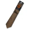 Brown polka dot tie set with pocket square and lapel flower brooch for men business wedding. - AF199
