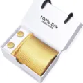 Luxe gouden zijden stropdas en manchetknopen cadeau set voor heren formele kleding. - SB287
