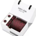 Herren Luxus Seide Krawatte Set mit Geschenkbox, rote Paisley Jacquard Krawatte Manschettenknöpfe - SB93