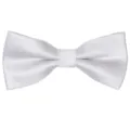 White jacquard polyester mens bow tie for business weddings and formal evening parties. - White