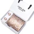 Luxe zijden stropdas set met manchetknopen en pochet in een geschenkdoos voor heren. - SB291