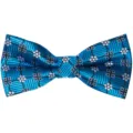 Men blue star jacquard polyester silk bow tie for business wedding party stylish formal wear. - Blue