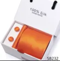 Oranje ruit zijden stropdas set met pochet en manchetknopen voor stijlvolle heren. - SB232