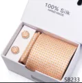 Zijden das set oranje jacquard geschenkdoos voor heren bruiloft pak accessoires variant - SB233
