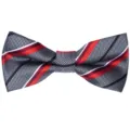 Men's stylish striped bow tie polyester jacquard design for business weddings and parties. - Gray