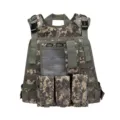 Digital camo tactical vest with multiple pouches and MOLLE system for outdoor training. - One Size / ACU Camouflage