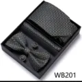 Coffret cadeau cravate nœud papillon boutons de manchette homme mariage affaires costume - WB201