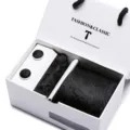 Men's black paisley tie pocket square and cufflinks gift box set for weddings and business events. - SB8
