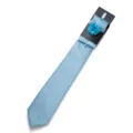 Set cravatta uomo azzurro chiaro con fazzoletto da taschino e fiore per matrimonio affari. - Azzurro