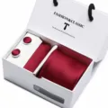 Red men's tie pocket square and cufflinks gift box set for business party wedding. - SB14