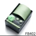 Men sage green tie set gift box with pocket square cufflinks lapel flower and pin for wedding. - Light Green