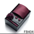 Men's burgundy tie pocket square cufflinks lapel pin gift box set elegant formal wear accessory - Burgundy