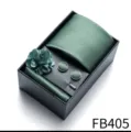 Men's green tie pocket square cufflinks boutonniere gift box set for business wedding. - Green