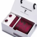 Mens luxury tie and pocket square gift box set with cufflinks for wedding party business suit. - SB22