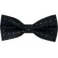 Men's black bow tie with gold jacquard pattern for formal business wedding party wear - Black