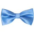 Blue checkered men's bow tie, stylish polyester jacquard bowtie for business weddings and parties. - Blue