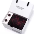 Luxe heren zijden das cadeauverpakking set met bijpassende manchetknopen voor formele zaken. - SB246