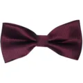 Burgundy bow tie with grid jacquard pattern, ideal for wedding party and formal business wear. - Burgundy