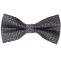 Classic men's geometric jacquard bow tie, elegant blue and brown star design for formal events. - Dark Blue