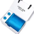 Heren blauwe zijden stropdas en manchetknopen cadeau set, elegante zakelijke formele doos. - SB307