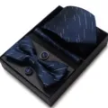 Heren stropdas vlinderdas manchetknopen pochet set jacquard geometrisch geschenkdoos - WB256