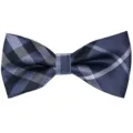 Stylish classic mens blue plaid bow tie accessory for business wedding party formal wear - Dark Blue