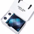 Luxe zijden stropdas pochet en manchetknopen cadeaupakket set voor formele heren mode. - SB311